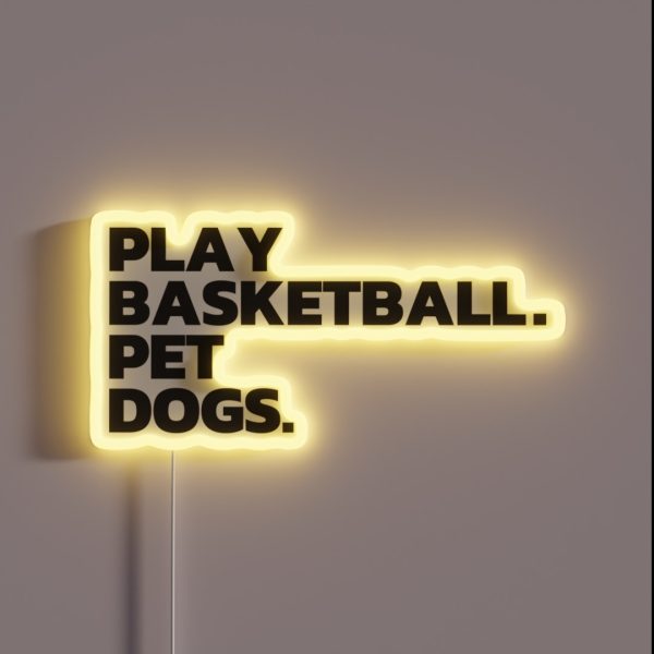 Play Basketball Pet Dogs RGB Neon Sign