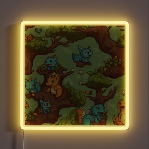 Playful Baby Dragon Pattern RGB Neon Sign Playful Baby Dragon Pattern RGB Neon Sign