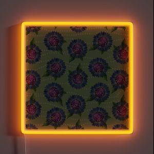 Playful Blue And Purple Flower Pattern RGB Neon Sign Playful Blue And Purple Flower Pattern RGB Neon Sign