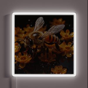 Playful Bumblebees And Honeycombs RGB Neon Sign Playful Bumblebees And Honeycombs RGB Neon Sign