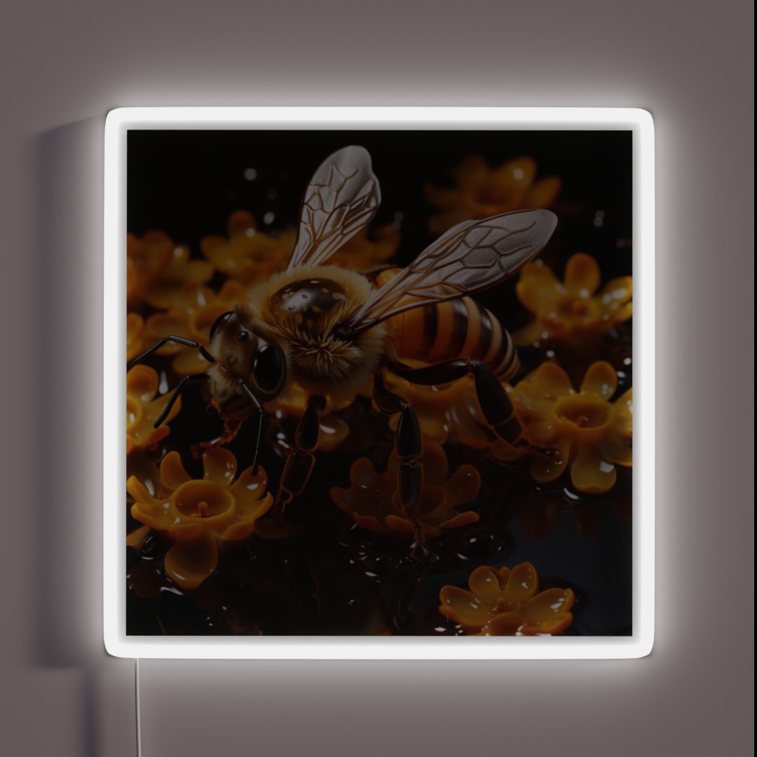 Playful Bumblebees And Honeycombs RGB Neon Sign Playful Bumblebees And Honeycombs RGB Neon Sign