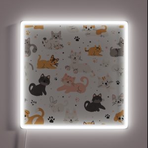 Playful Cats Pattern RGB Neon Sign Playful Cats Pattern RGB Neon Sign