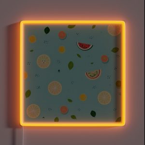 Playful Fruit Pattern RGB Neon Sign
