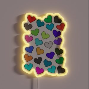 Playful Multicolored Heart Pattern RGB Neon Sign Playful Multicolored Heart Pattern RGB Neon Sign