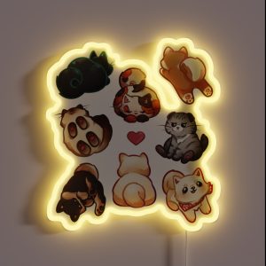 Playful Pets Pattern RGB Neon Sign