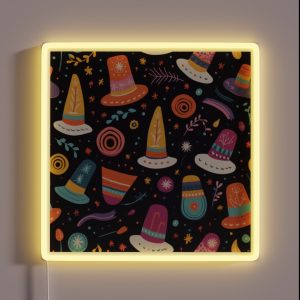 Playful Pilgrim Hats RGB Neon Sign