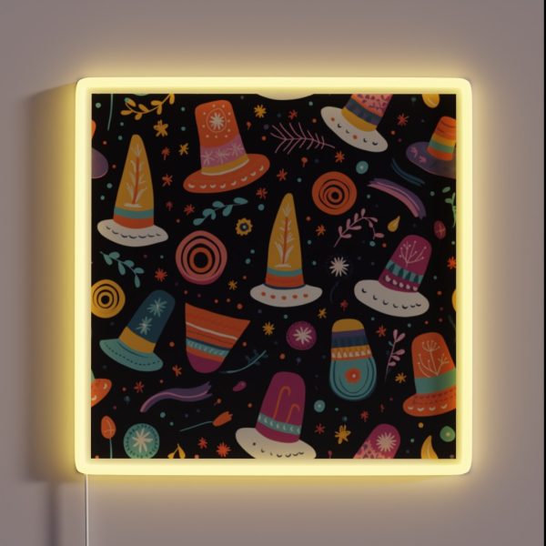 Playful Pilgrim Hats RGB Neon Sign