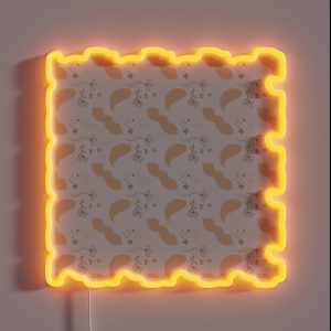 Playful Simple Hand Drawn Pattern RGB Neon Sign