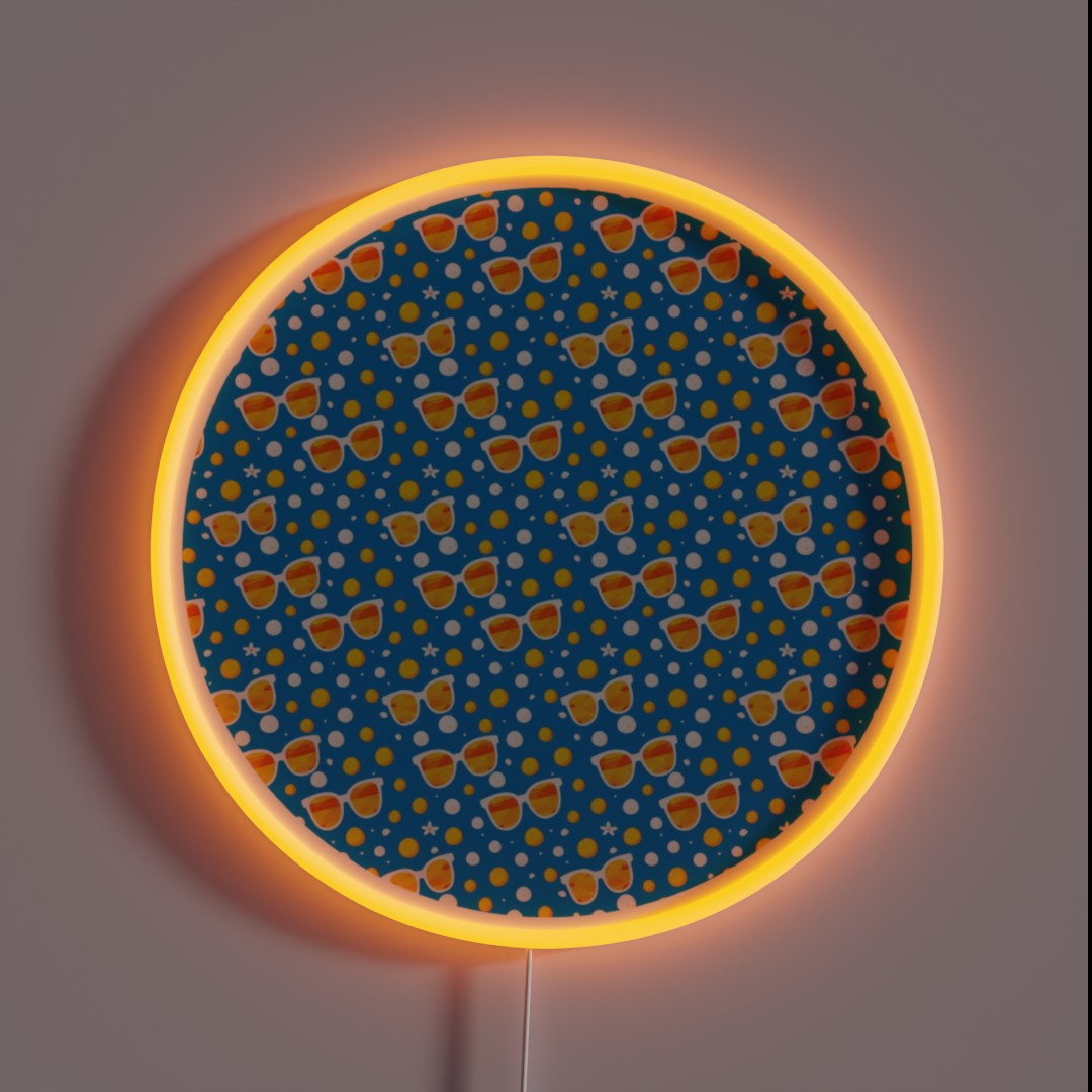 Playful Summer Sunglasses Pattern RGB Neon Sign Playful Summer Sunglasses Pattern RGB Neon Sign