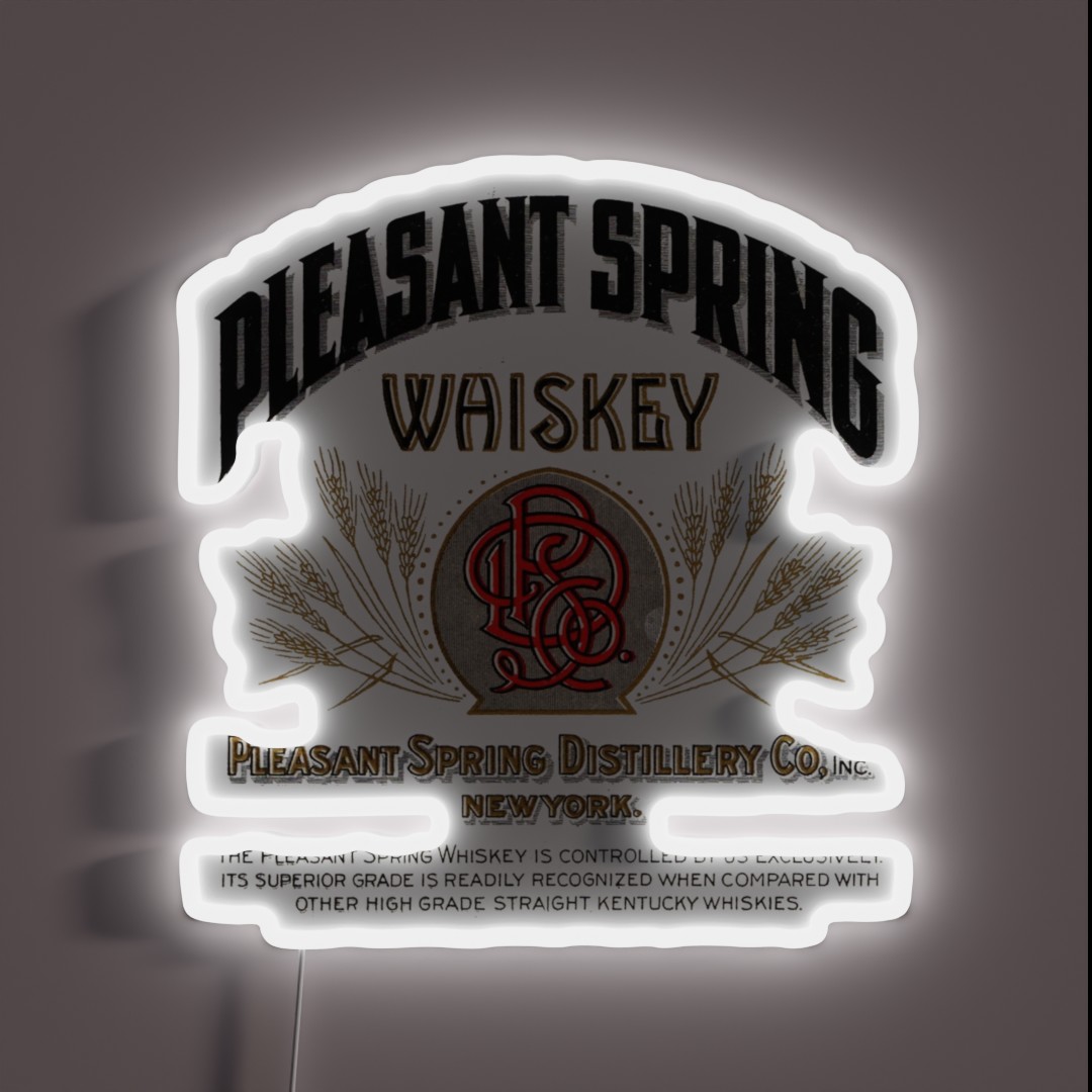 Pleasant Spring Whiskey Pleasant Spring RGB Neon Sign Pleasant Spring Whiskey Pleasant Spring RGB Neon Sign