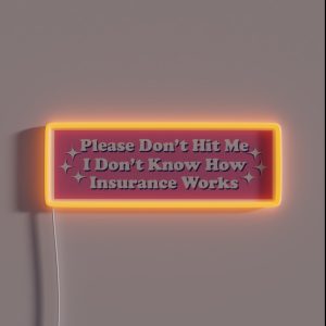 Please Don T Hit Me I Don T Know How Car Insurance Works Funny Bumper RGB Neon Sign