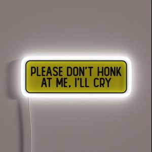 Please Don T Honk At Me I Ll Cry Funny Biker Helmet RGB Neon Sign