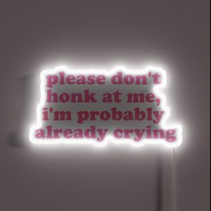 Please Don T Honk At Me I M Probably Already Crying RGB Neon Sign Please Don T Honk At Me I M Probably Already Crying RGB Neon Sign