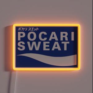 POCARI SWEAT On Blue Background RGB Neon Sign
