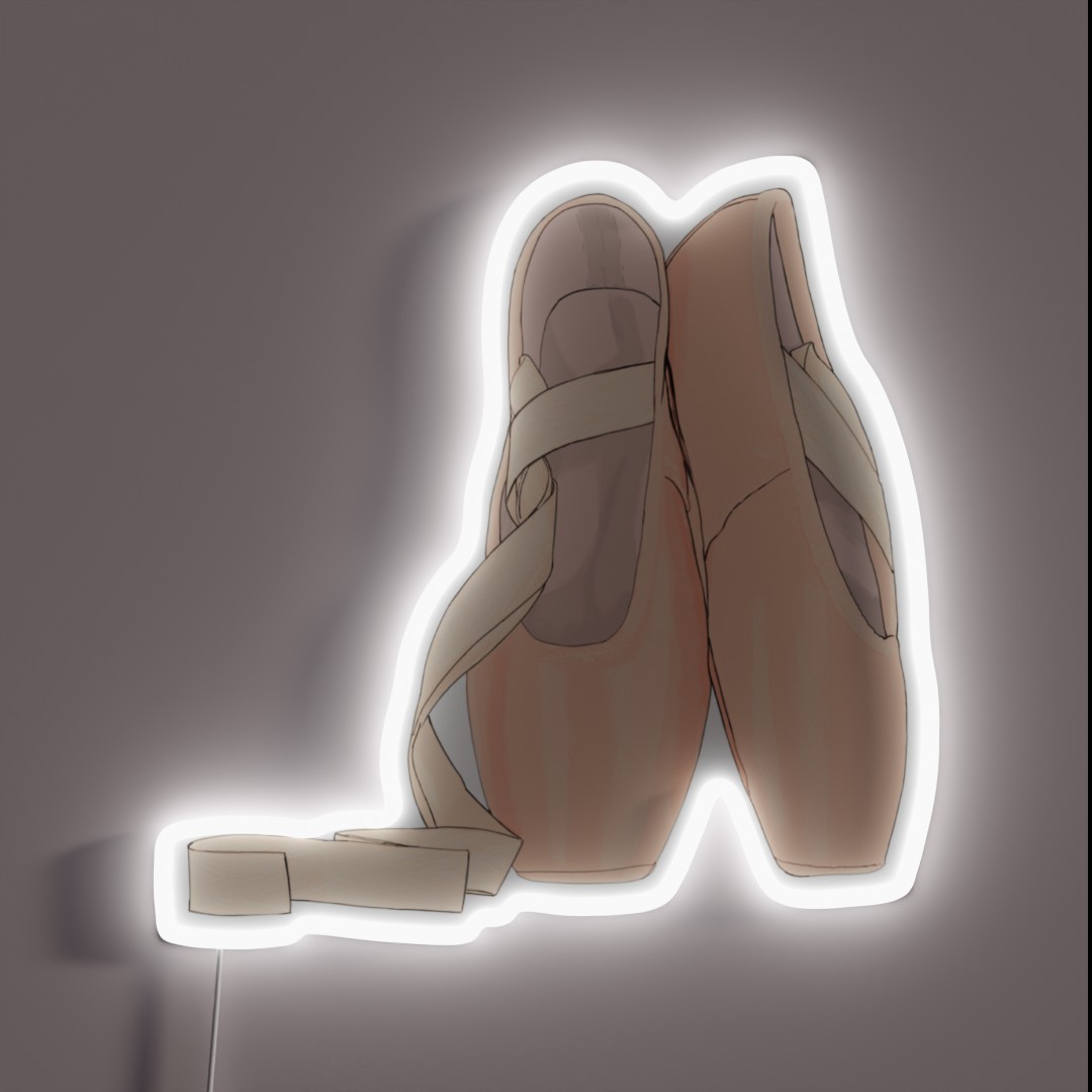 Pointe Shoes Peach For Cute Ballerina RGB Neon Sign Pointe Shoes Peach For Cute Ballerina RGB Neon Sign