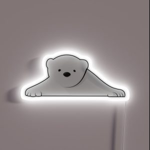 Polar Bear Peeking Over Ledge RGB Neon Sign Polar Bear Peeking Over Ledge RGB Neon Sign