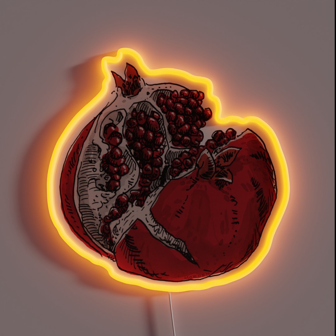 Pomegranate Drawing RGB Neon Sign Pomegranate Drawing RGB Neon Sign