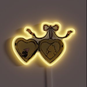 Pooh And Piglet Locket Design RGB Neon Sign