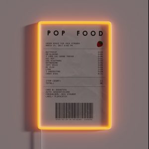 Pop Food Album Receipt RGB Neon Sign Pop Food Album Receipt RGB Neon Sign