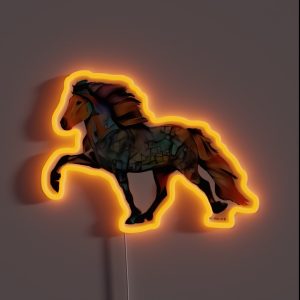 Popart Icelandic Horse RGB Neon Sign