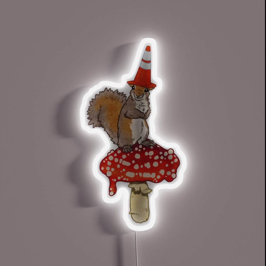 Portland Wizard On Red Spotted Mushroom Cone RGB Neon Sign Portland Wizard On Red Spotted Mushroom Cone RGB Neon Sign