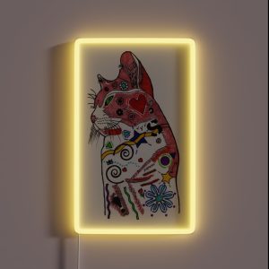 Portrait Of Sherbie The Cat RGB Neon Sign Portrait Of Sherbie The Cat RGB Neon Sign
