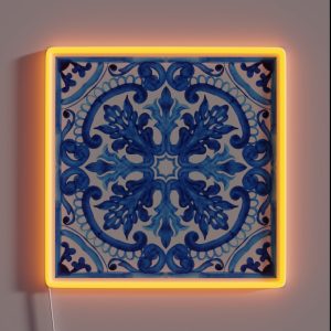 Portuguese Azulejo Tiles Gorgeous Patterns RGB Neon Sign