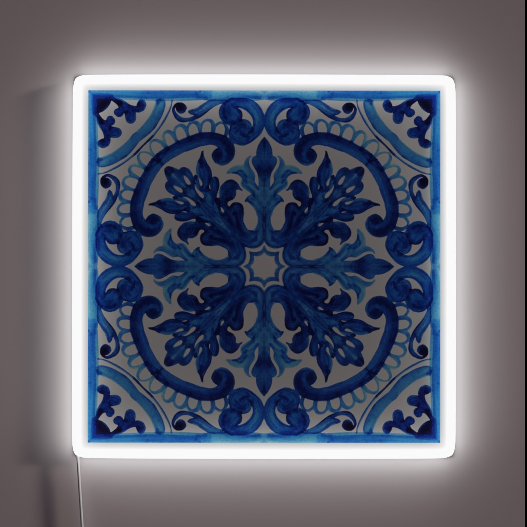 Portuguese Azulejo Tiles RGB Neon Sign Portuguese Azulejo Tiles RGB Neon Sign