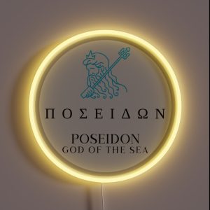 Poseidon Greek God Of The Sea Trident Mythology Design RGB Neon Sign
