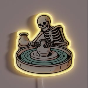 Pottery Skeleton RGB Neon Sign