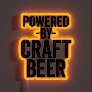 Powered By Craft Beer Drinks Cocktail Beer RGB Neon Sign
