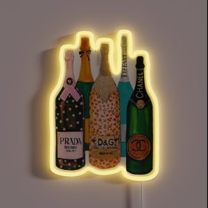 Preppy Colorful Glamorous Watercolor Drinks RGB Neon Sign