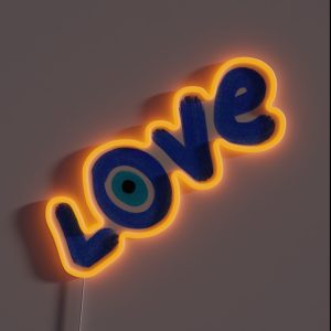 Preppy Evil Eye Love RGB Neon Sign