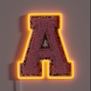 Preppy Pink Varsity Letter A RGB Neon Sign