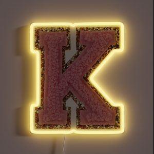 Preppy Pink Varsity Letter K RGB Neon Sign