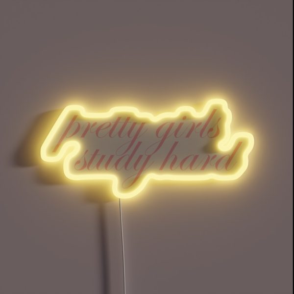 Pretty Girls Study Hard RGB Neon Sign