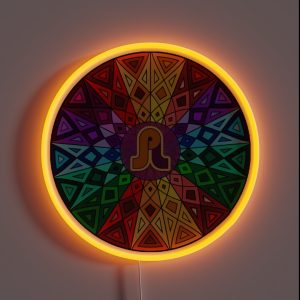 Pretty Lights Rainbow Geometric Mandala Psychedelic Funkadelic Trippy Festival Hallucinogen RGB Neon Sign