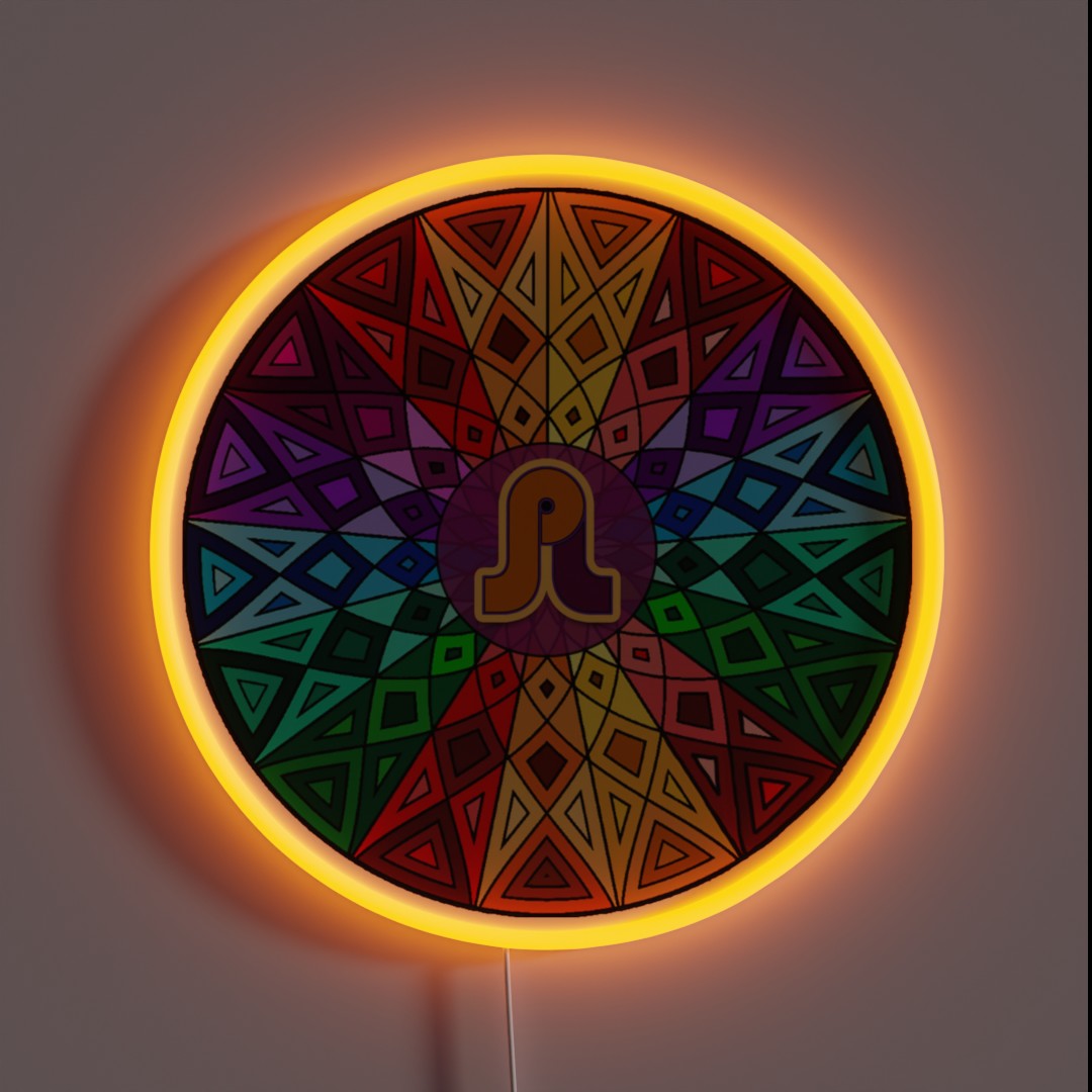 Pretty Lights Rainbow Geometric Mandala RGB Neon Sign Pretty Lights Rainbow Geometric Mandala RGB Neon Sign