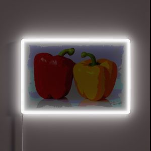Pretty Posterized Pepper Pair RGB Neon Sign