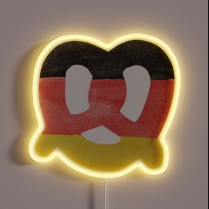 Pretzel In Hand Painted Water Colors Of German Flag RGB Neon Sign