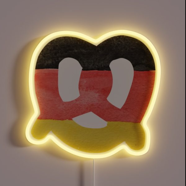 Pretzel In Hand Painted Water Colors Of RGB Neon Sign