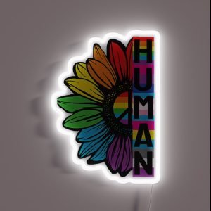 Pride Allyship HUMAN Sunflower LGBT Flag Gay Pride Month LGBTQ RGB Neon Sign Pride Allyship HUMAN Sunflower LGBT Flag Gay Pride Month LGBTQ RGB Neon Sign