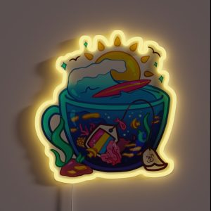 Pride Flag Teacup Coral Reef Pansexual RGB Neon Sign