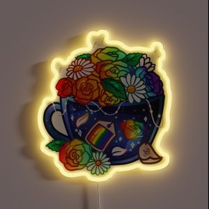 Pride Flag Teacup Rainbow LGBT RGB Neon Sign