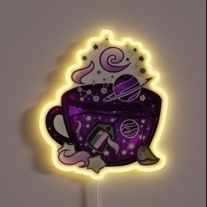 Pride Flag Teacup Space Ace Asexual RGB Neon Sign