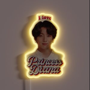 Princess Diana Jungkook Kpop Retro Meme RGB Neon Sign