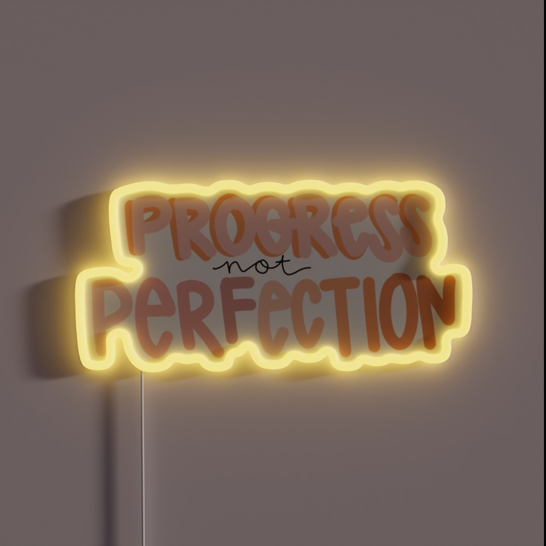 Progress Not Perfection RGB Neon Sign Progress Not Perfection RGB Neon Sign