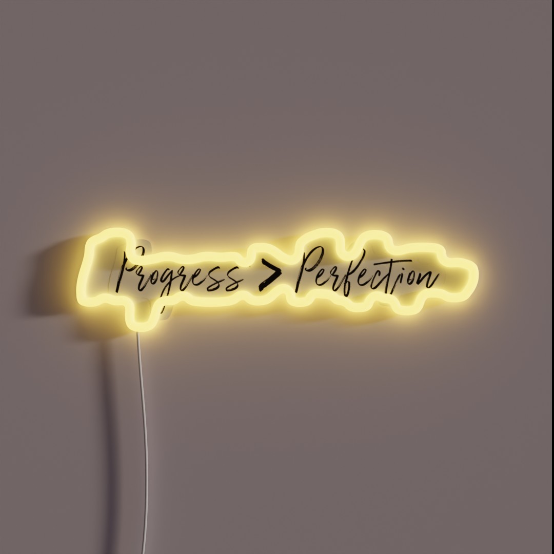 Progress Over Perfection RGB Neon Sign Progress Over Perfection RGB Neon Sign