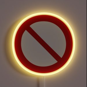 Prohibited Prohibition Interdit RGB Neon Sign