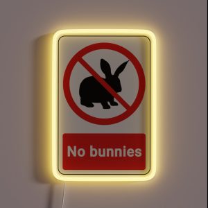 Prohibited Sign Not Allowed No Bunnies RGB Neon Sign Prohibited Sign Not Allowed No Bunnies RGB Neon Sign